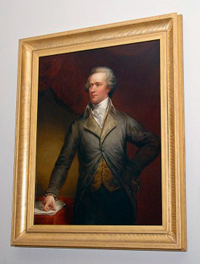 Framed portrait of Alexander Hamilton