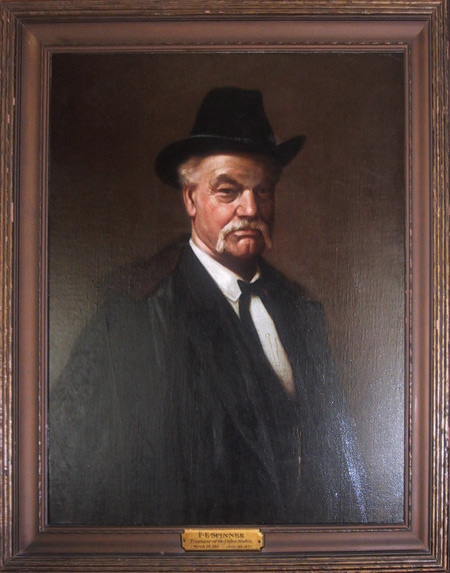 Framed color portrait of Francis Elias Spinner