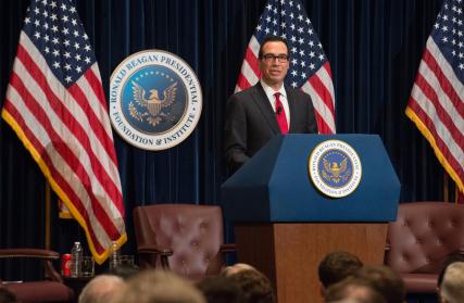 Secretary Mnuchin speaking at the Ronald Reagan Library