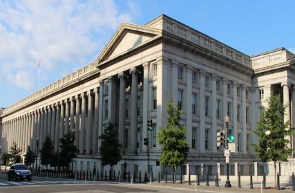 An image of the Treasury building