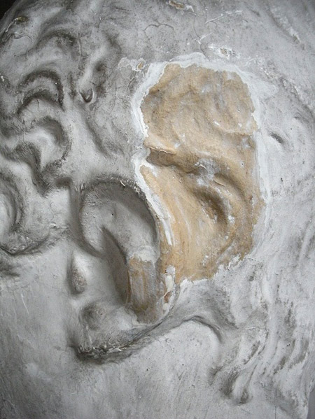 Bust during conservation