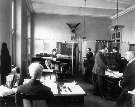 Black and white photograph of eagle bracket