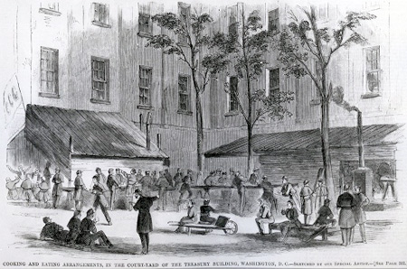Black and white drawing of the West Wing construction