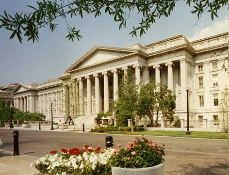 Color Photograph of the Main Treasury building