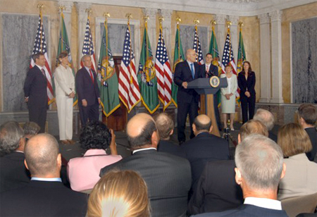 Paulson Sworn into Office as the 74th Secretary of the Treasury