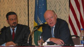 Secretary Snow with Brazilian Finance Minister Antonio Palocci
