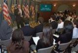 Photo: Secretary Paulson talks with students