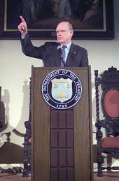 Photo: Secretary Snow Holds Press Conference Following G-7 Meeting