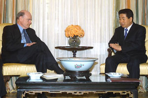 Treasury Secretary John Snow meets with South Korea President