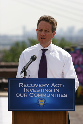 Photo: Treasury Secretary Tim Geithner announced $90 million in financial assistance awards for 59 Community Development Financial Institutions (CDFIs) in 26 states and Puerto Rico.