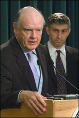 Photo: Treasury Secretary Snow and Under Secretary Levey Hold Press Conference on Terrorist Finance Tracking Program
