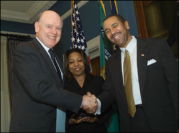 Secretary Snow Swears In Under Secretary Brian Roseboro