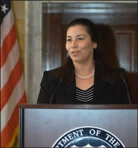 Photo: Treasurer Anna Escobedo Cabral Remarks at the Workshop on Financial Inclusion in the Americas