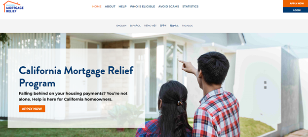 State of California mortgage assistance web site