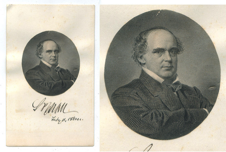 Calling card with photograph of Samuel Chase. One card is signed and dated Feby 11, 1862.
