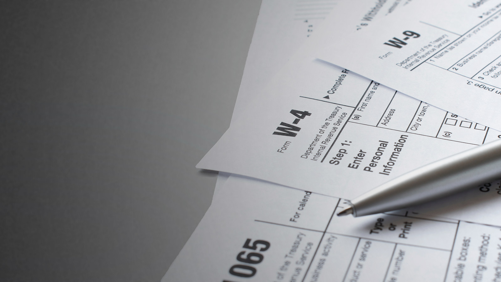 IRS tax forms on a desk