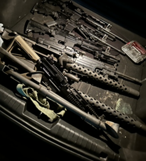 Firearms acquired by affiliates of CDN smuggled into Mexico.