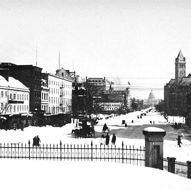 view from southeast corner snow - historic photo