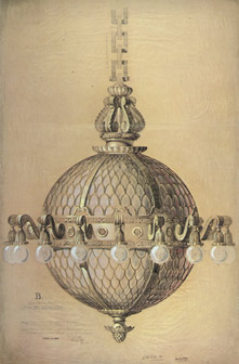 Color drawing of Denver Mint chandelier