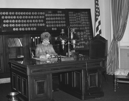 A photograph of the interior of Mary Brook's office