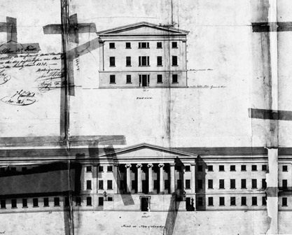 Drawing of New Orleans Mint exterior