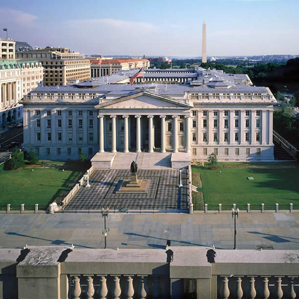 North plaza statue birds-eye view