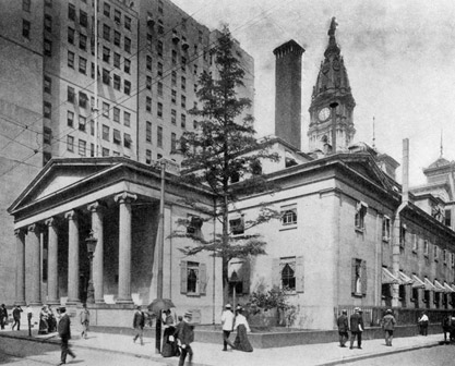 Black and white photograph of second Philadelphia Mint building.