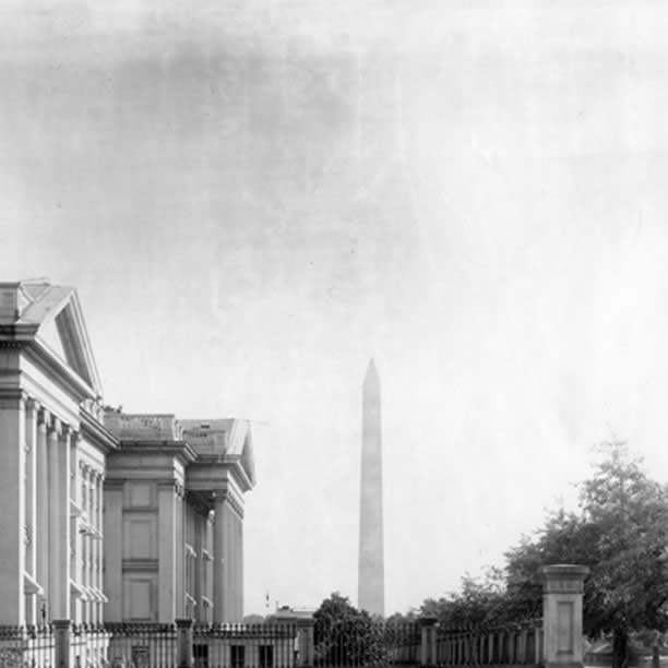 west wing and Washington monument 1890